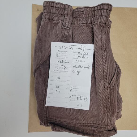 Pac Sun Elastic Waist Cargo Brown Medium 519 - Picture 14 of 14